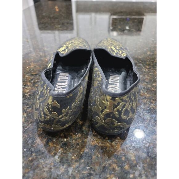 Cosmopolitan Ballet Shoes Women's Size 8.5M Black Gold Paisley Round Toe Slip On - Picture 9 of 10